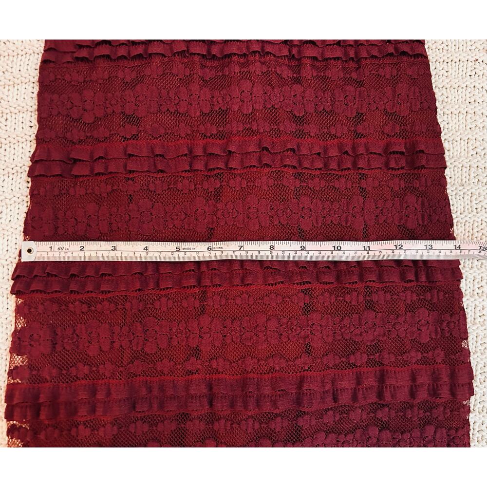 LUSH Reece Burgundy Lace Long Sleeve Bodycon Dress Large L - Picture 7 of 10